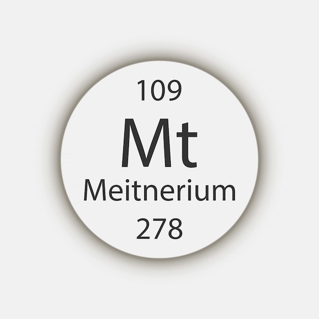 Meitnerium symbol Chemical element of the periodic table Vector illustration