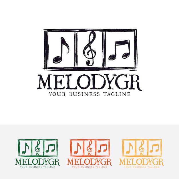 Melody hand drawn vector logo template