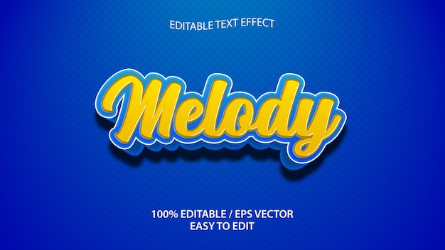 Melody text effect eps Premium Vector