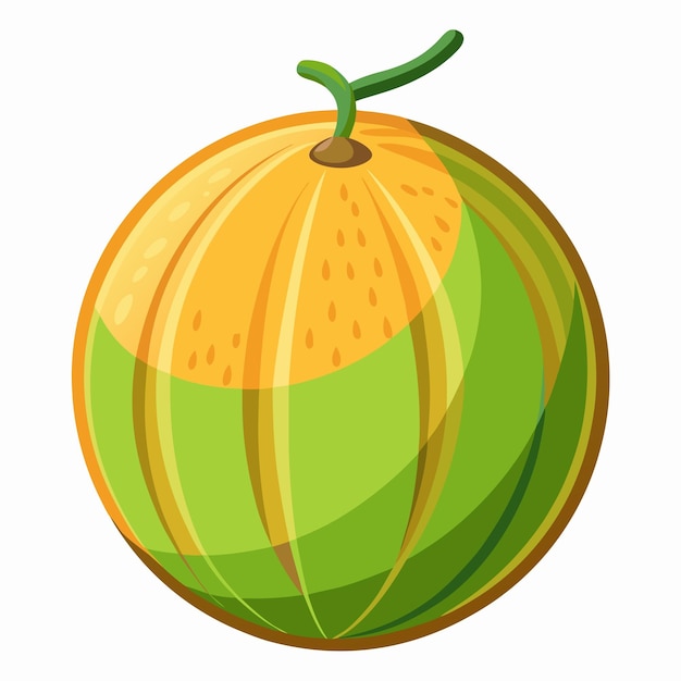 Vector melon fruit color clip art vector design