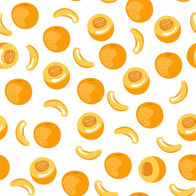 Melon fruit seamless repeated endless pattern flat graphic design illustration