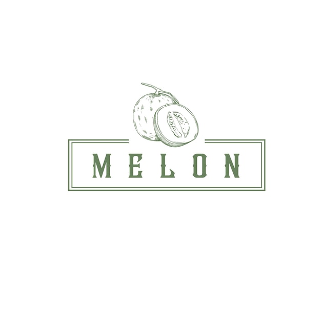 melon fruit store vintage logo