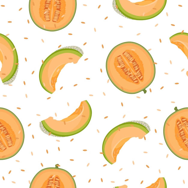 Melon half  seamless pattern