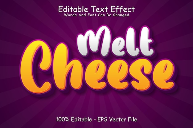 Melt Cheese Editable Text Effect 3 Dimension Emboss Modern Style