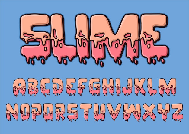 Melted Alphabet Slime Cartoon vector Illustration