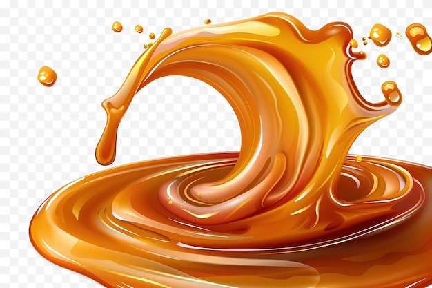 melted caramel isolated on white background