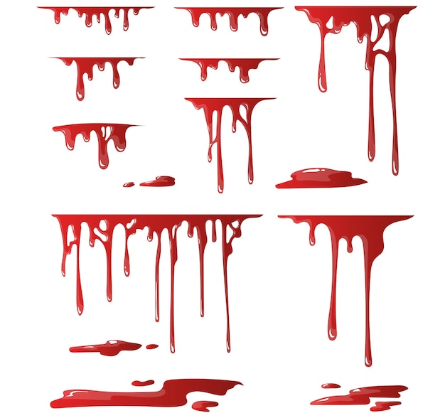 Melting Paint Dripping vector set clipart