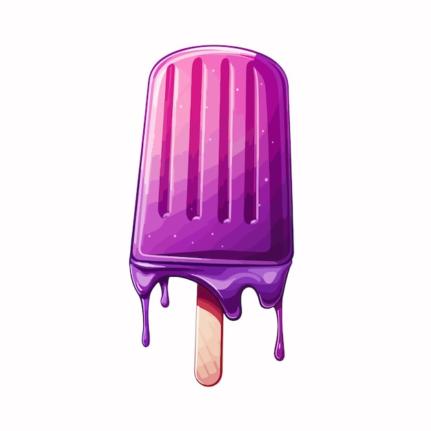 Melting Purple Popsicle on Stick Illustration