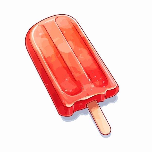 Melting Red Popsicle on Stick Illustration