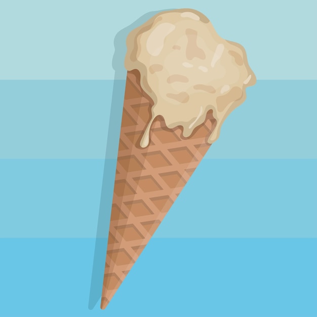 Vector melty ice cream vector illustration