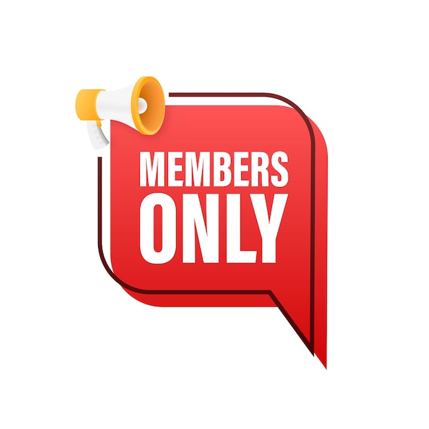 Members Only Sign and Door Handle Exclusive and priority Vector stock illustration