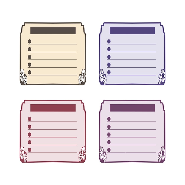 Memo pad colorful illustration design