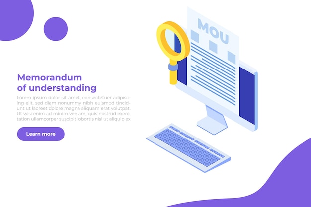 Memorandum of understanding MOU Vector illustration