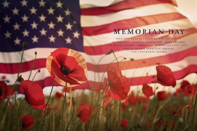 Vector memorial day banner background with american flag united states of america holiday vector illustra