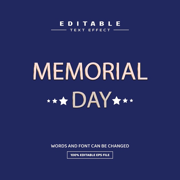 Memorial day Editable Text Effect