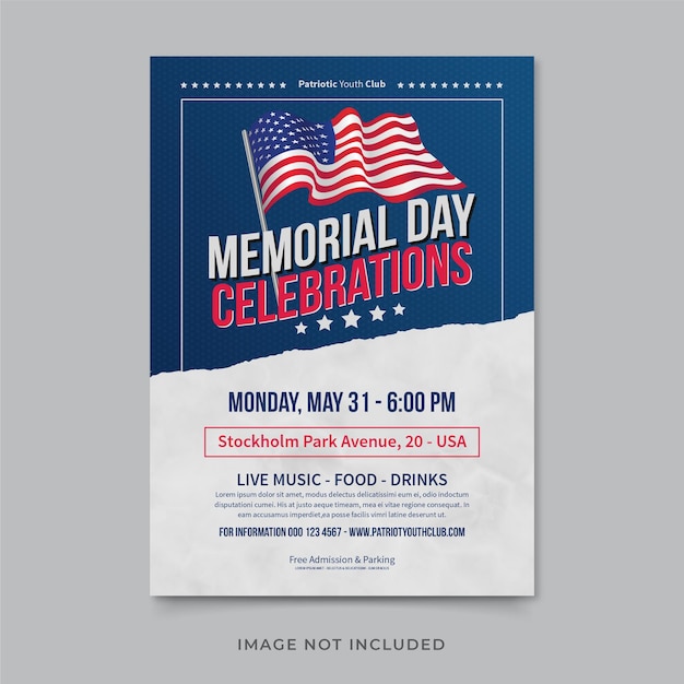 Memorial day flyer template