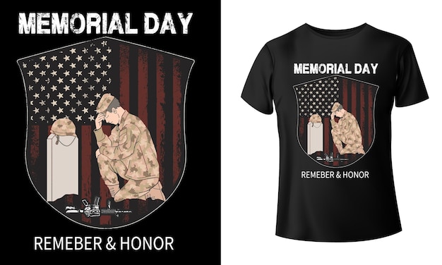 Vector memorial day remember and honer vector tshirt design