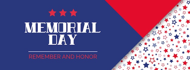 Memorial day Remember and honor Facebook cover vector banner