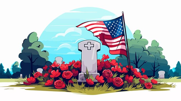 Vector memorial day style vector illustration