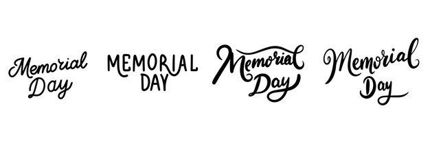 Vector memorial day text hand drawn vector art