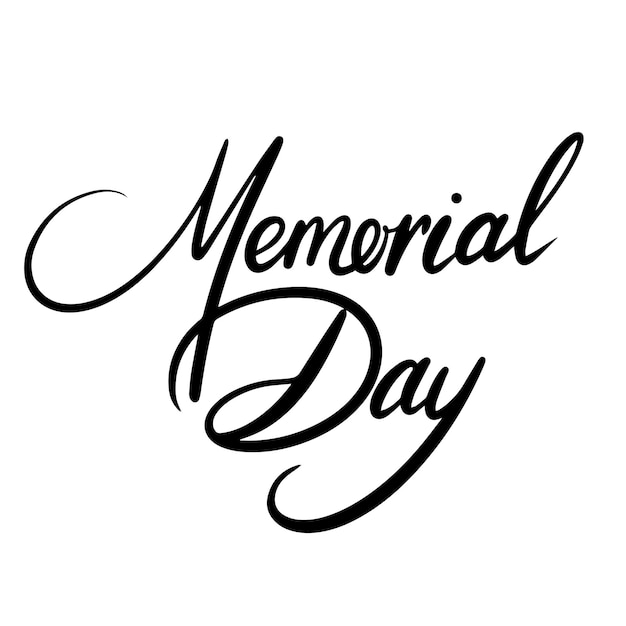 Memorial Day text Hand drawn vector art