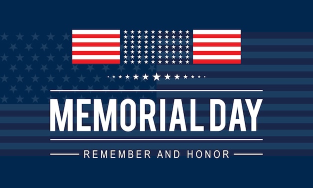 Memorial Day US federal holiday template for banner card poster backgroundxA