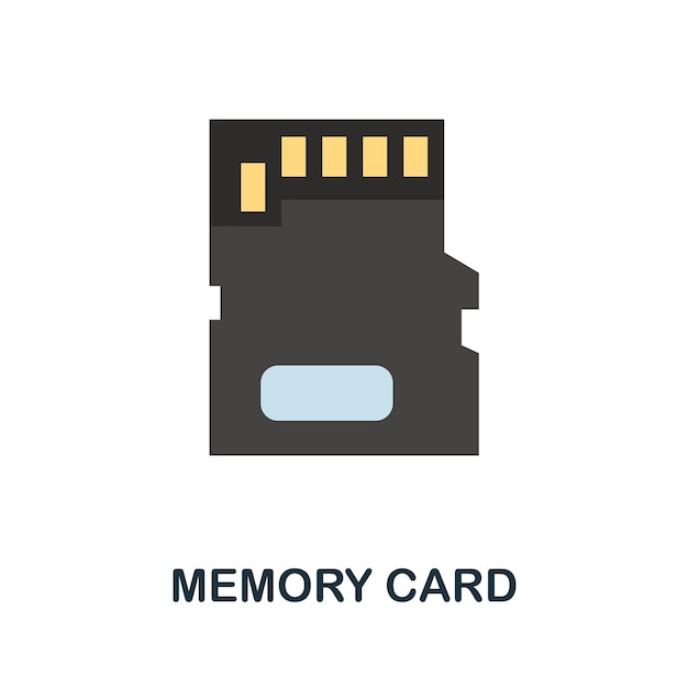 Memory Card flat icon Color simple element from phone accessories collection Creative Memory Card icon for web design templates infographics and more