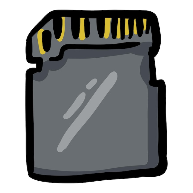 Memory Card Hand Drawn Doodle Icon