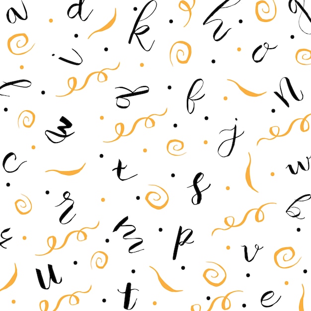 Memphis Alphabet Pattern Background