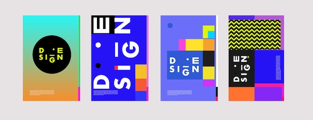 memphis design minimalist poster set