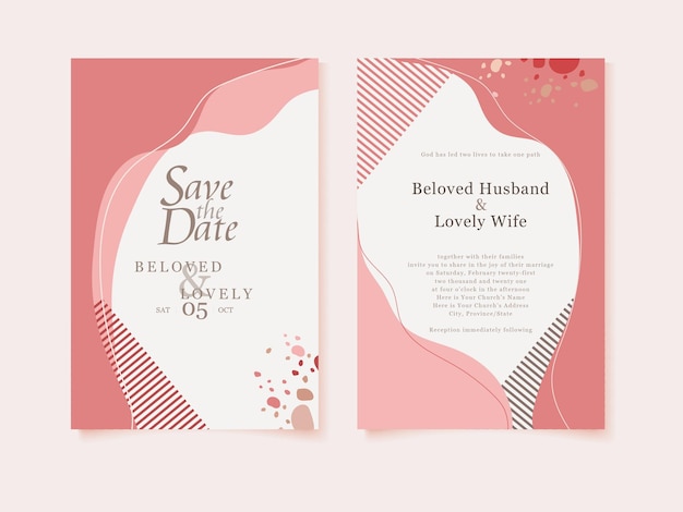 Memphis elegant wedding invitation template design