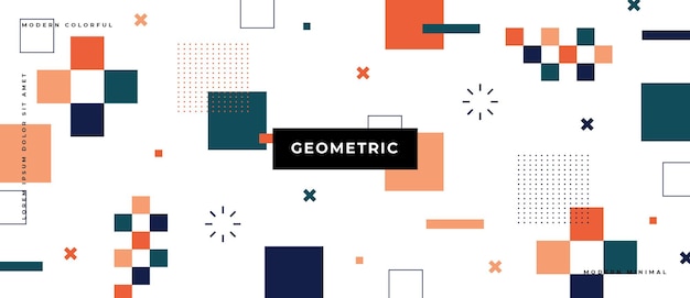 Memphis geometric background with abstract shapes