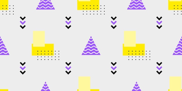 Memphis geometric seamless pattern elements for design