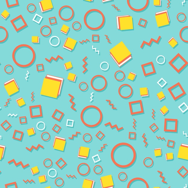 Memphis Pattern Fun Background Hipster Style