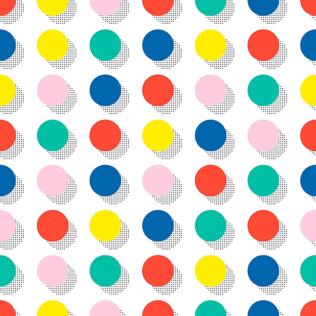 Memphis seamless patterns. Abstract jumble textures. Circle, round, dot. 