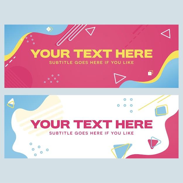 Vector memphis style banner design template