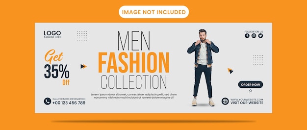 Men Fashion Collection social media banner template design