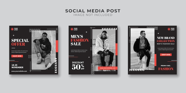 Men's fashion sale social media and instagram post template