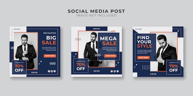 Men's fashion sale social media and instagram post template