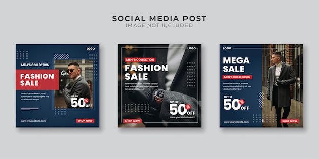 Men's fashion sale social media post template