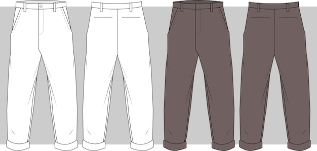 Men's formal pant flat sketch