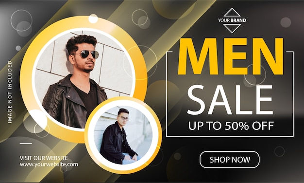 Vector men sale promotion banner template