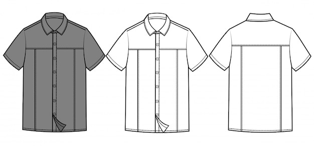 MEN SHIRT FASHION FLAT SKETCH TEMPLATE