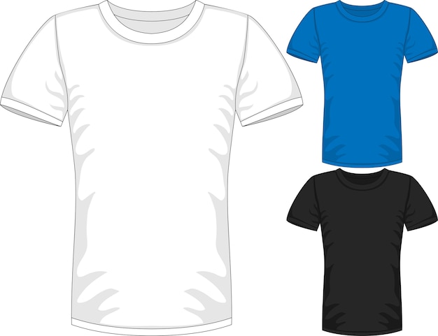 men short sleeve t-shirt design templates in three colors