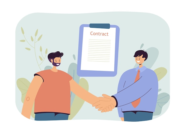 Men signing contract illustration