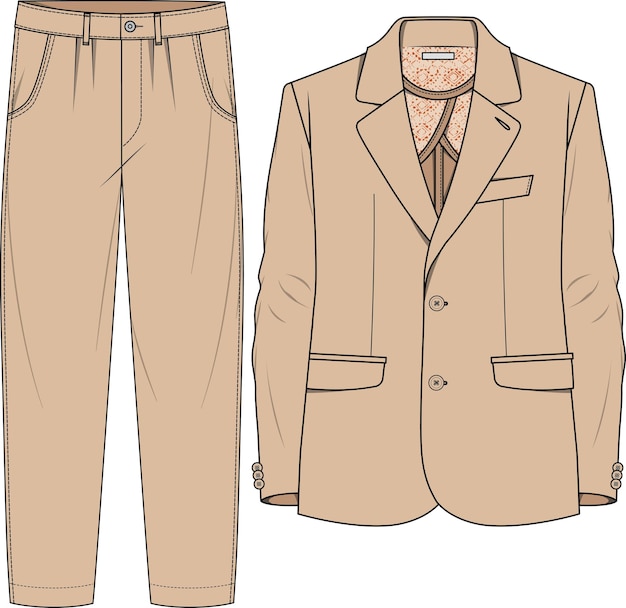 MEN SUIT FOR OFFICE AND CORPORATE WEAR SKETCH BLAZER AND BOTTOM SET THREE PIECE SUIT VECTOR