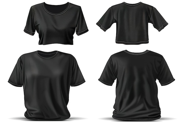 Men tshirt vector black mockup template with short sleeve and round neck Tshirt mockup menswear