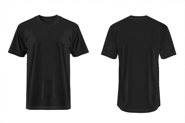 Vector men tshirt vector black mockup template with short sleeve and round neck tshirt mockup menswear