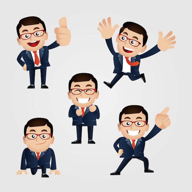 Men with different poses vector