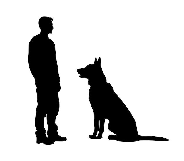 A men with dog silhouettes